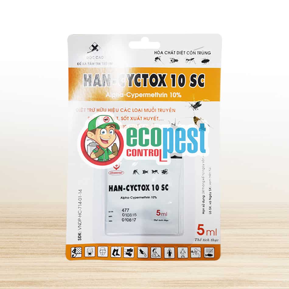 Han Cyctox 10 SC thuốc diệt trừ muỗi, gián, ruồi, kiến Hanvet 5ml